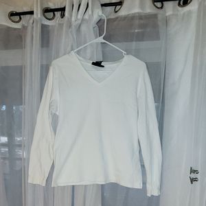 Women's white long sleeve shirt